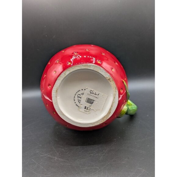 Sur La Table Ceramic Strawberry Shaped Pitcher Water...